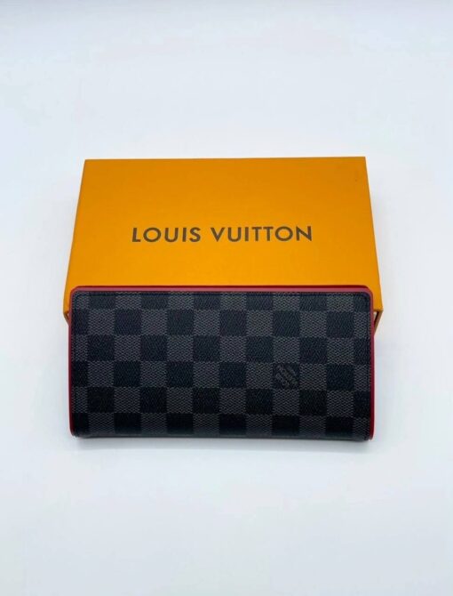 Бумажник Louis Vuitton Brazza A104055 серый / внутри красный 19:10 см - фото 1