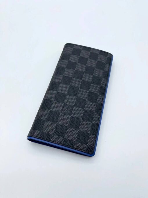 Бумажник Louis Vuitton Brazza A104072 серый / внутри синий 19:10 см - фото 3