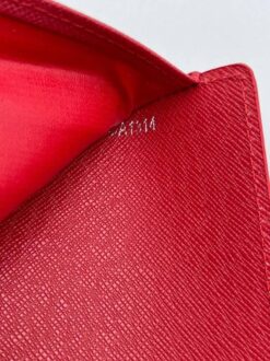 Обложка для паспорта Louis Vuitton A104123 красная 14/10 см