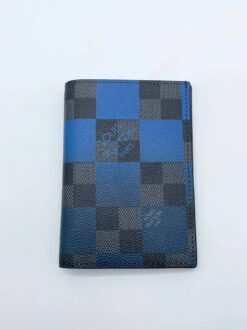 Обложка для паспорта Louis Vuitton A104143 синяя 14/10 см