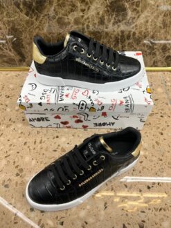 Кроссовки мужские кожаные Dolce & Gabbana A104789 чёрные