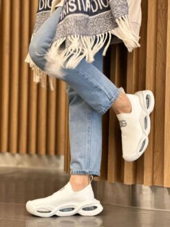 Кроссовки женские Dolce & Gabbana Wave Sock Low A104881 белые
