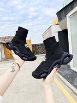 Кроссовки женские Dolce & Gabbana Wave Sock Mid A104931 чёрные