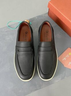 Мужские лоферы Лоро Пиано Ultimate Walk Loafers Premium A105477 Black - фото 6