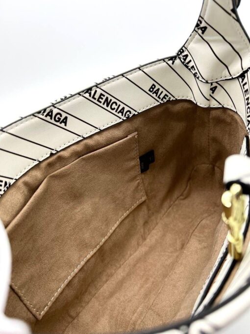 Женская кожаная сумка Gucci & Balenciaga A106096 белая 29/18 см - фото 6