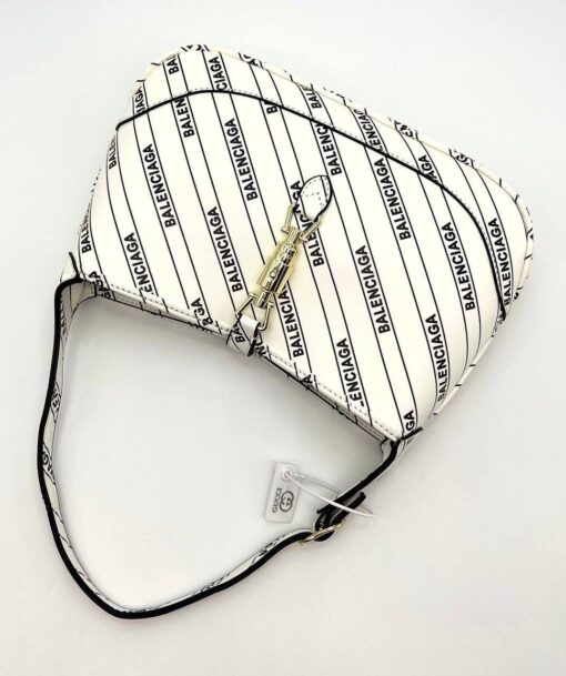 Женская кожаная сумка Gucci & Balenciaga A106096 белая 29/18 см - фото 4