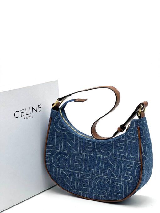 Женская сумка Celine A106345 тканевая синяя - фото 1