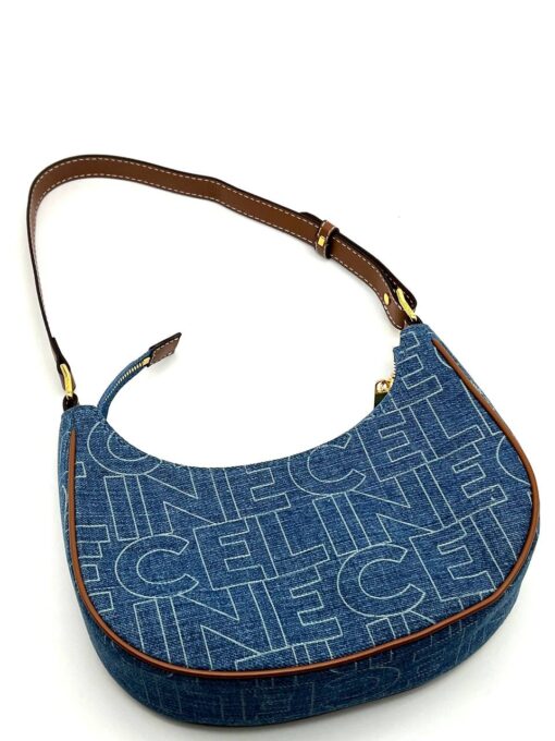 Женская сумка Celine A106345 тканевая синяя - фото 3