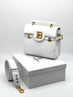 Женская сумка Balmain B-Buzz 23 White 25/17 см