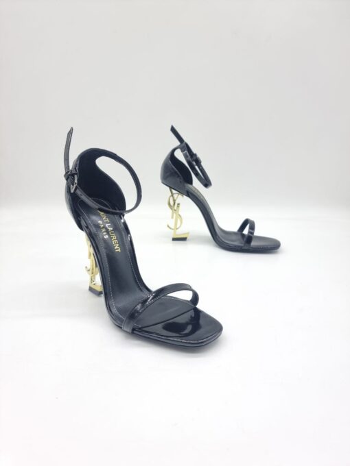 Туфли-босоножки Yves Saint Laurent Opyum A105952 Patent Leather Black Gold - фото 1