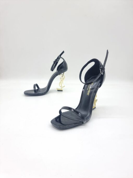 Туфли-босоножки Yves Saint Laurent Opyum A105952 Patent Leather Black Gold - фото 2