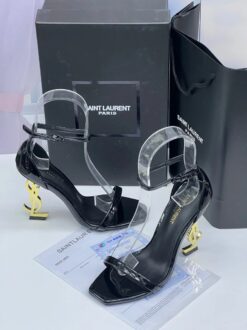 Туфли-босоножки Yves Saint Laurent Opyum A105952 Patent Leather Black Gold