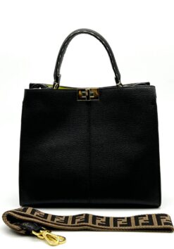 Женская сумка Fendi A107257 чёрная 32x28 см