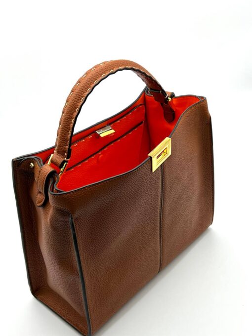 Женская сумка Fendi A107245 коричневая 32x28 см - фото 2