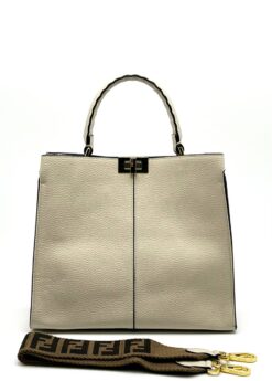 Женская сумка Fendi A107261 серая 32×28 см