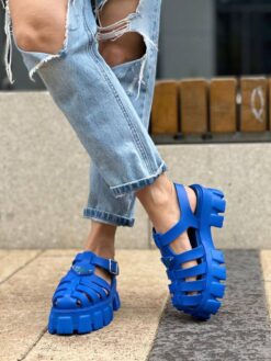 Женские сандалии Prada Monolith A107373 синие