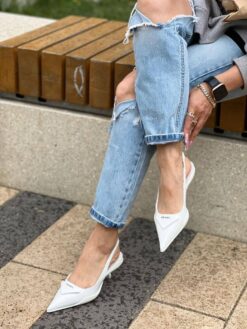 Туфли-лодочки Prada Soft Padded Leather Slingback White