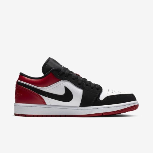Кроссовки Nike Air Jordan 1 Retro "Black Toe" Low Black White Red - фото 3