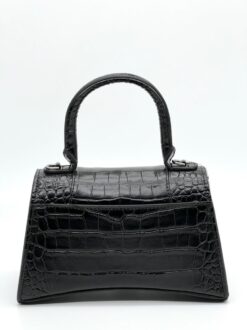 Женская кожаная сумка Balenciaga Hourglass A107828 чёрная 23/14 см