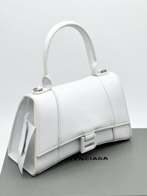 Женская кожаная сумка Balenciaga Hourglass A107840 белая 23/14 см - фото 1