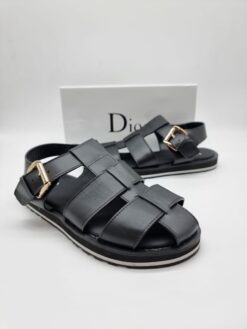 Мужские сандалии Dior Lather A109058 чёрные