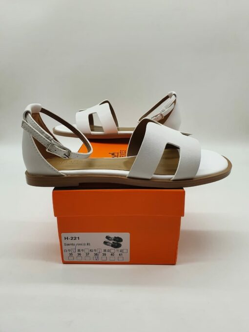 Босоножки женские Hermes Chypre Sandals A110018 замшевые бежевые - фото 2