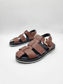Мужские сандалии Dior Lather A109085 коричневые - фото 5