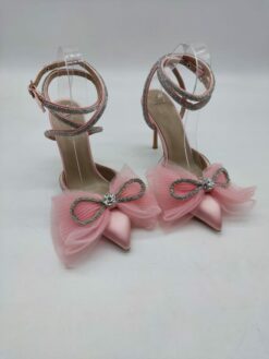 Туфли-босоножки женские Mach & Mach A109171 Sequins Bow розовые