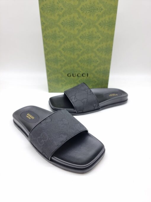 Шлёпанцы мужские Gucci A109917 серые - фото 2