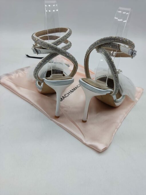 Туфли-босоножки женские Mach & Mach A109155 Sequins Bow серебристые - фото 3