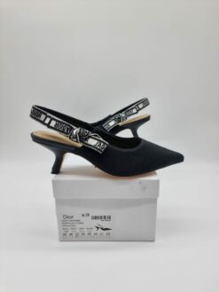 Женские босоножки Christian Dior J’Adior A109321 на каблуке чёрные