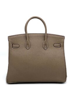 Женская сумка Hermes Birkin 35×26 см A109375 бежевая