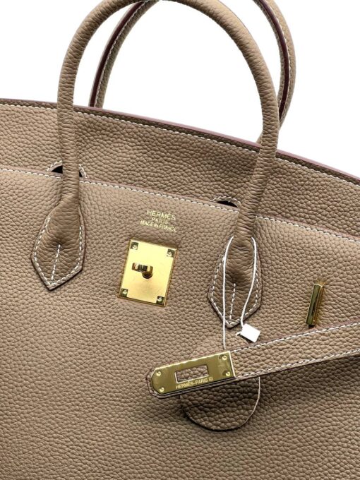 Женская сумка Hermes Birkin 35x26 см A109375 бежевая - фото 7