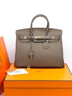 Женская сумка Hermes Birkin 35×26 см A109375 бежевая