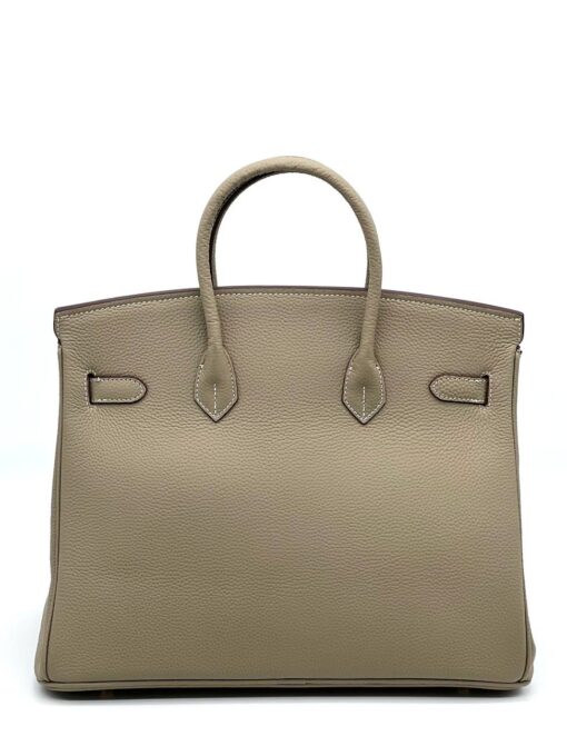 Женская сумка Hermes Birkin 35x26 см A109385 светло-бежевая - фото 4
