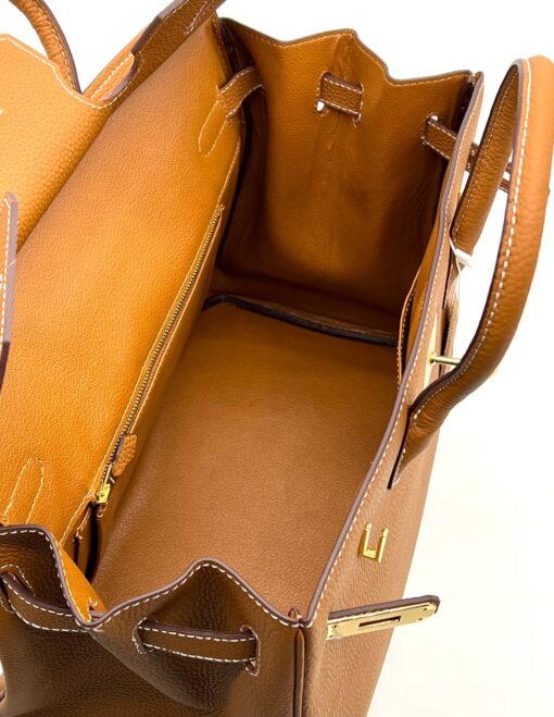 Женская сумка Hermes Birkin 35x26 см A109395 коричневая - фото 7