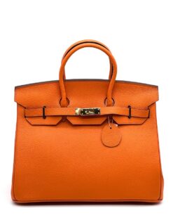 Женская сумка Hermes Birkin 35x26 см A109406 оранжевая - фото 9