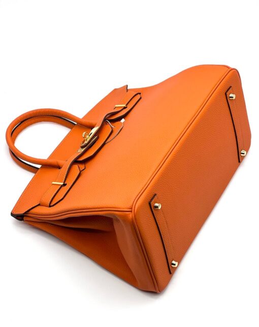 Женская сумка Hermes Birkin 35x26 см A109406 оранжевая - фото 4
