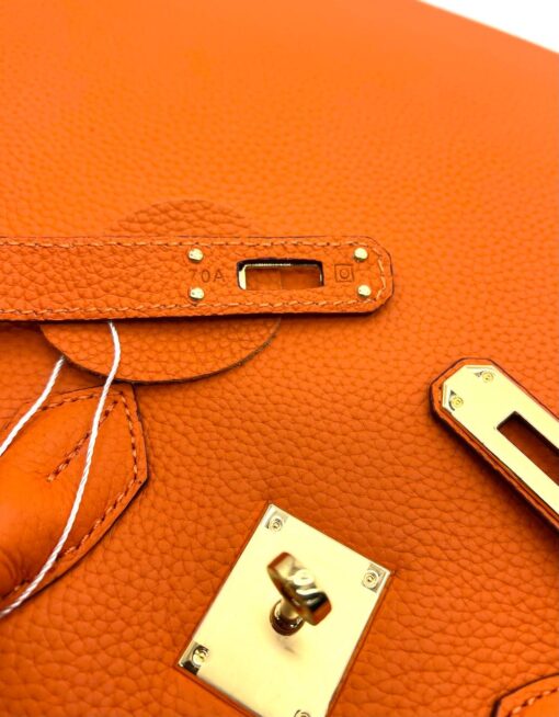Женская сумка Hermes Birkin 35x26 см A109406 оранжевая - фото 6