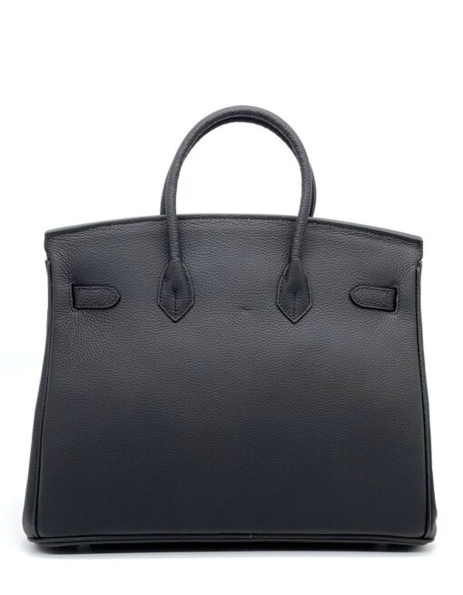 Женская сумка Hermes Birkin 35x26 см A109415 чёрная фурнитура серебро - фото 3