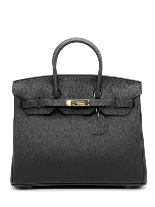Женская сумка Hermes Birkin 35x26 см A109425 чёрная фурнитура золото - фото 1