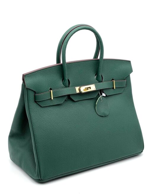 Женская сумка Hermes Birkin 35x26 см A109443 зелёная - фото 2