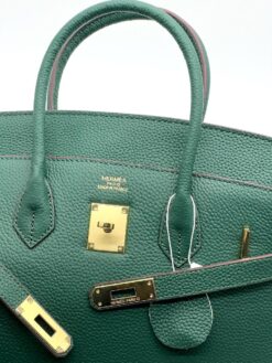 Женская сумка Hermes Birkin 35×26 см A109443 зелёная