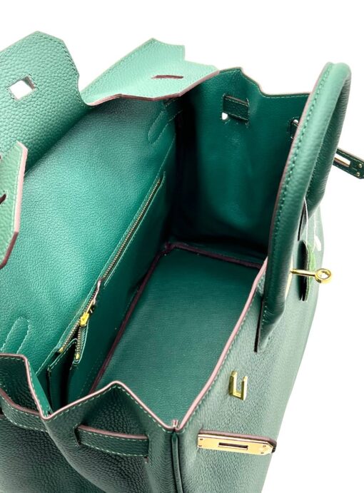 Женская сумка Hermes Birkin 35x26 см A109443 зелёная - фото 6