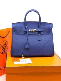 Женская сумка Hermes Birkin 35×26 см A109452 синяя