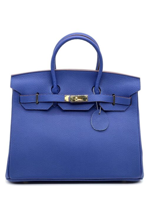 Женская сумка Hermes Birkin 35x26 см A109452 синяя - фото 1
