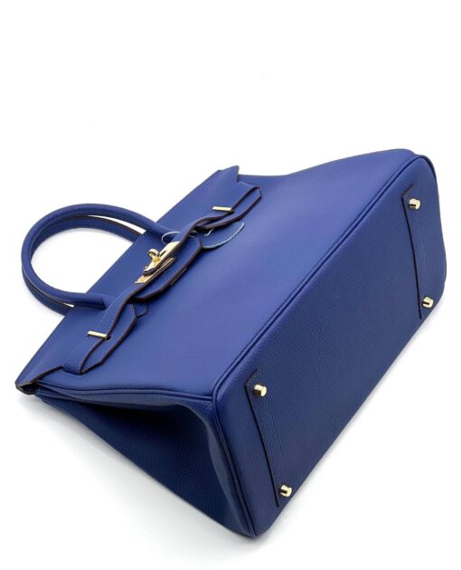 Женская сумка Hermes Birkin 35x26 см A109452 синяя - фото 4