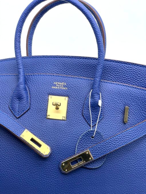 Женская сумка Hermes Birkin 35x26 см A109452 синяя - фото 6