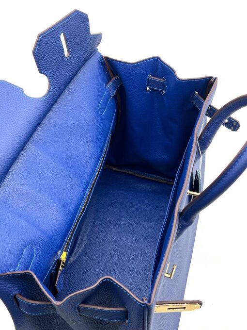 Женская сумка Hermes Birkin 35x26 см A109452 синяя - фото 7