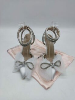 Туфли-босоножки женские Mach & Mach A109155 Sequins Bow серебристые